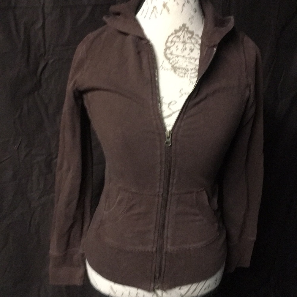Brown hoodie sweat jacket